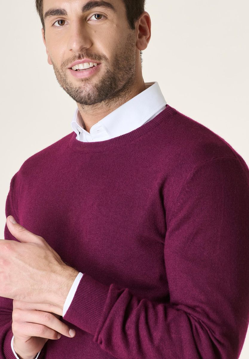Girocollo melanzana mano-cashmere