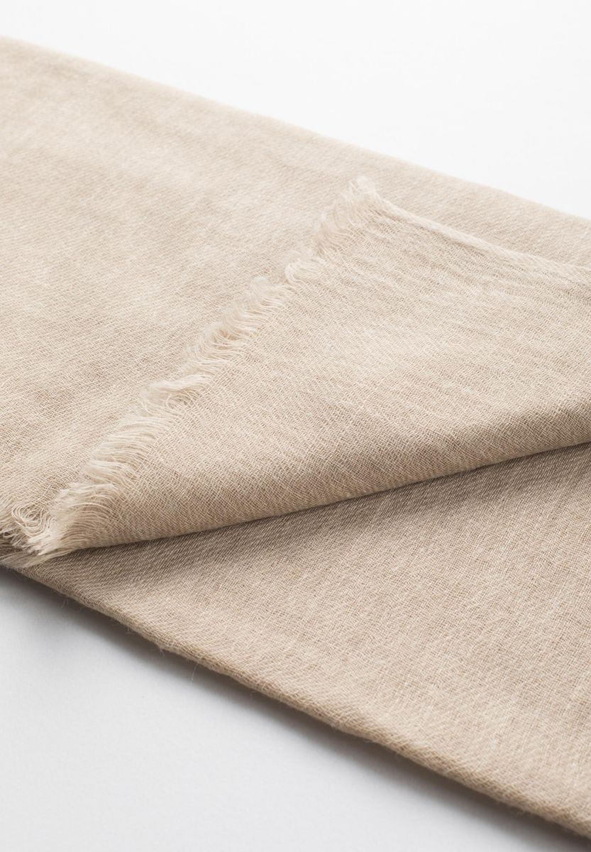 Sciarpa beige unita lana leggera