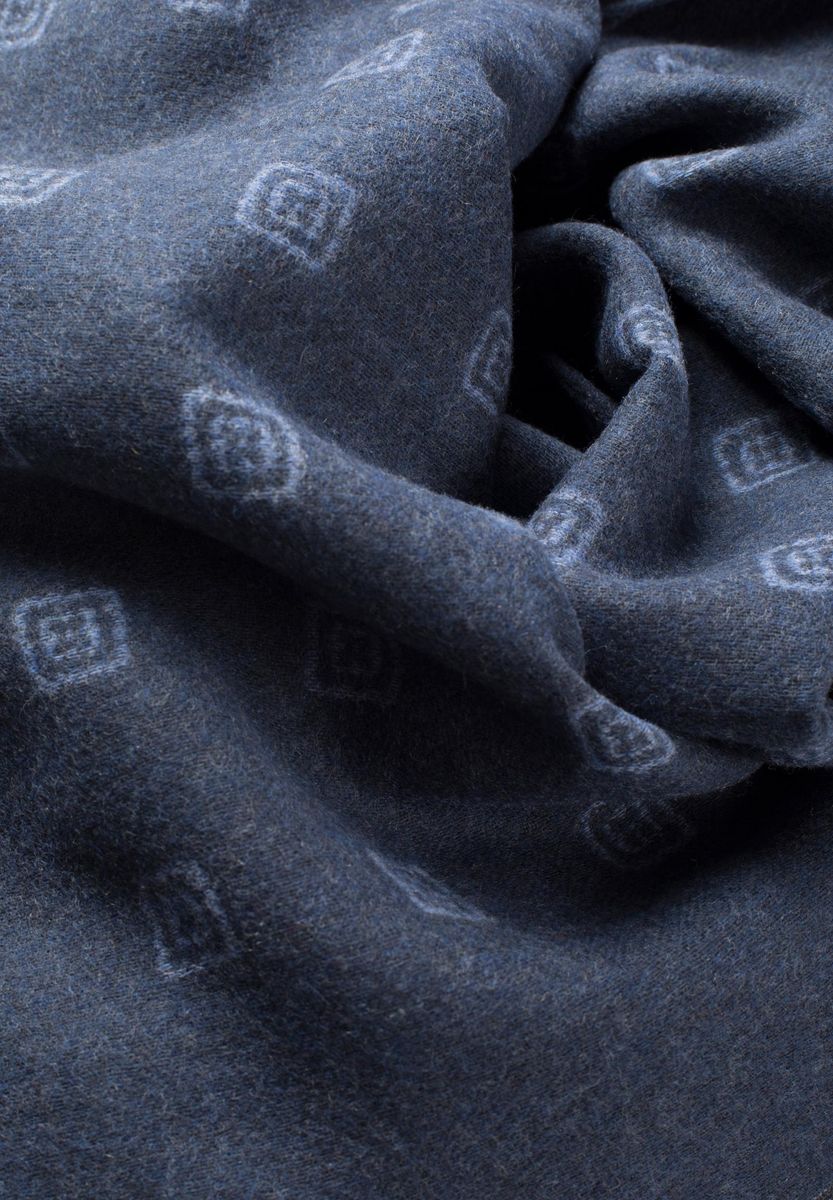 Sciarpa blu fantasia quadretti azzurri