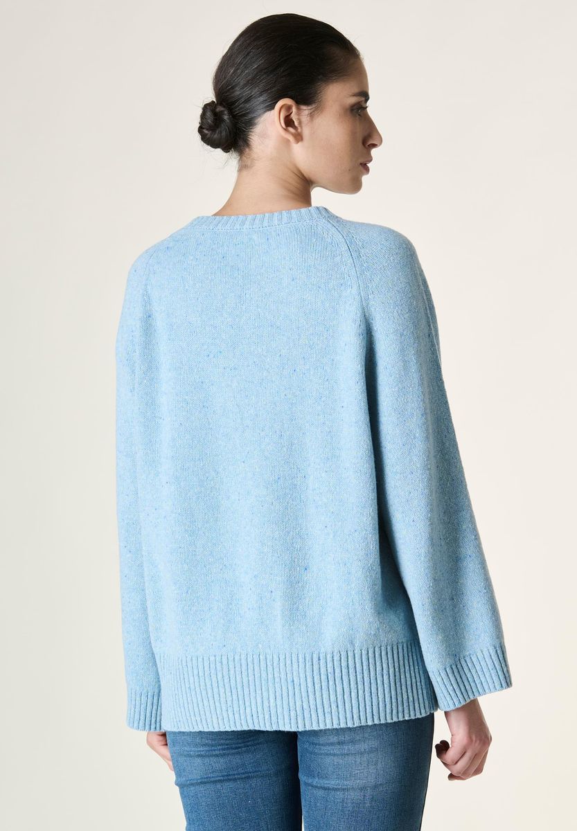 Maglia azzurra melange raglan-Angelico