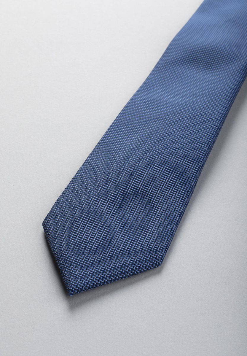Cravatta bluette seta puntinata