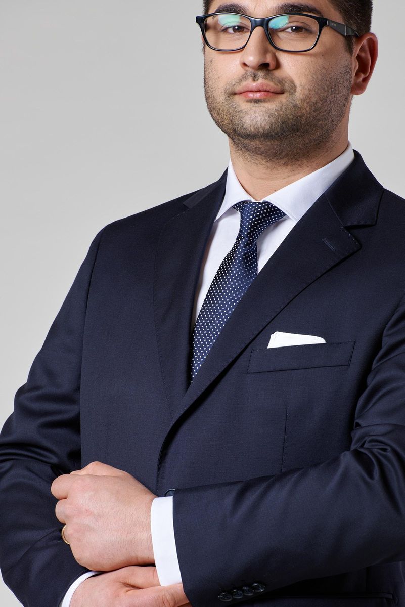 Blazer blu 100s four seasons comfort corto Angelico 4
