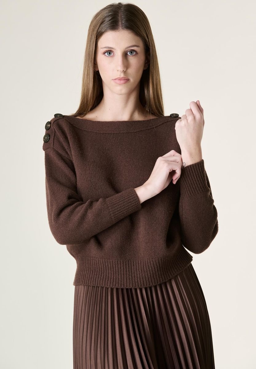 Maglia moro bottoni spalle Marella