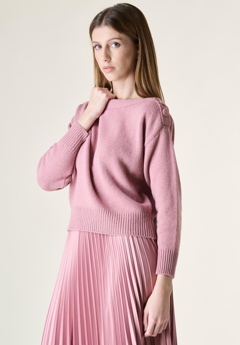 Maglia rosa bottoni spalle Marella