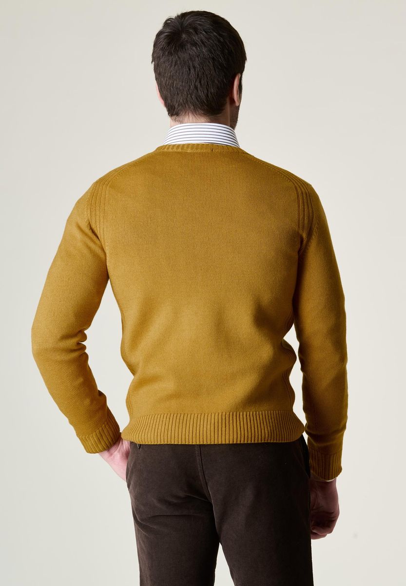 Maglia miele merino fast dyed girocollo