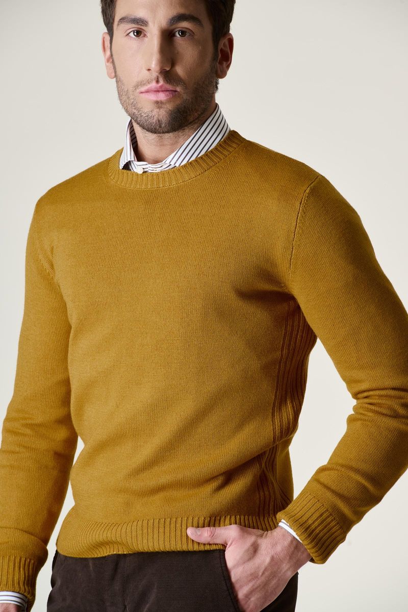 Maglia miele merino fast dyed girocollo