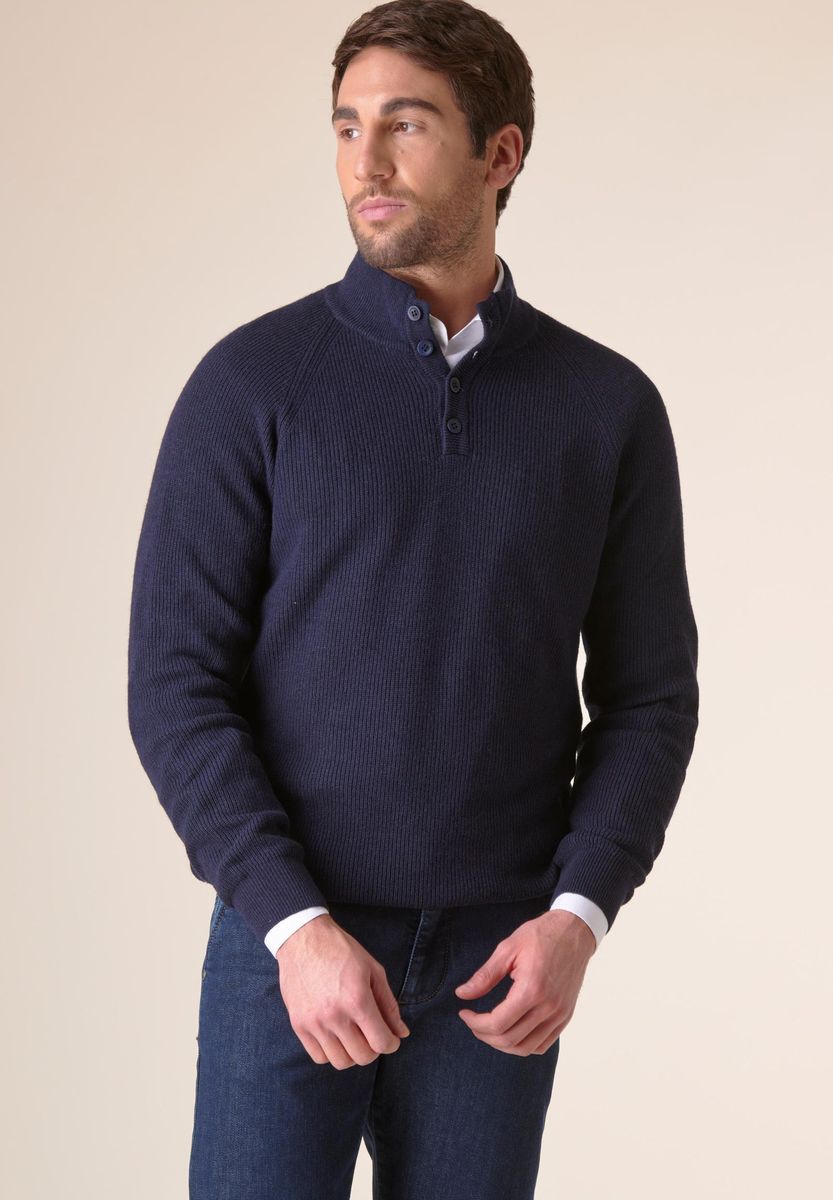 Lupetto bottoni blu costa inglese fine