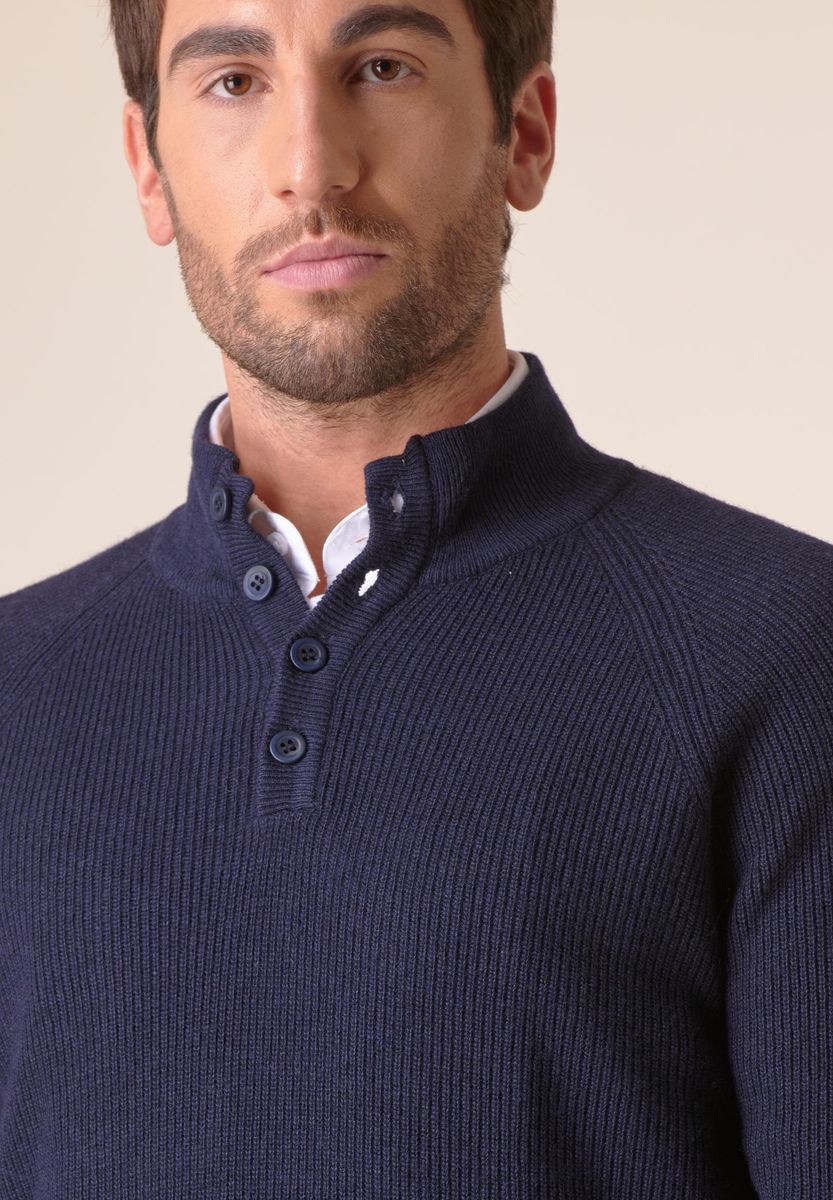 Lupetto bottoni blu costa inglese fine