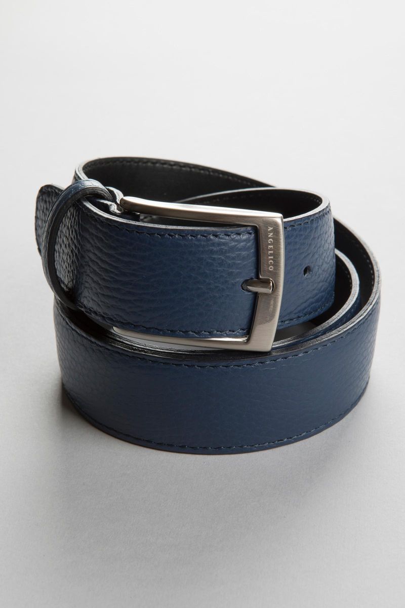 Cintura blu pelle alce