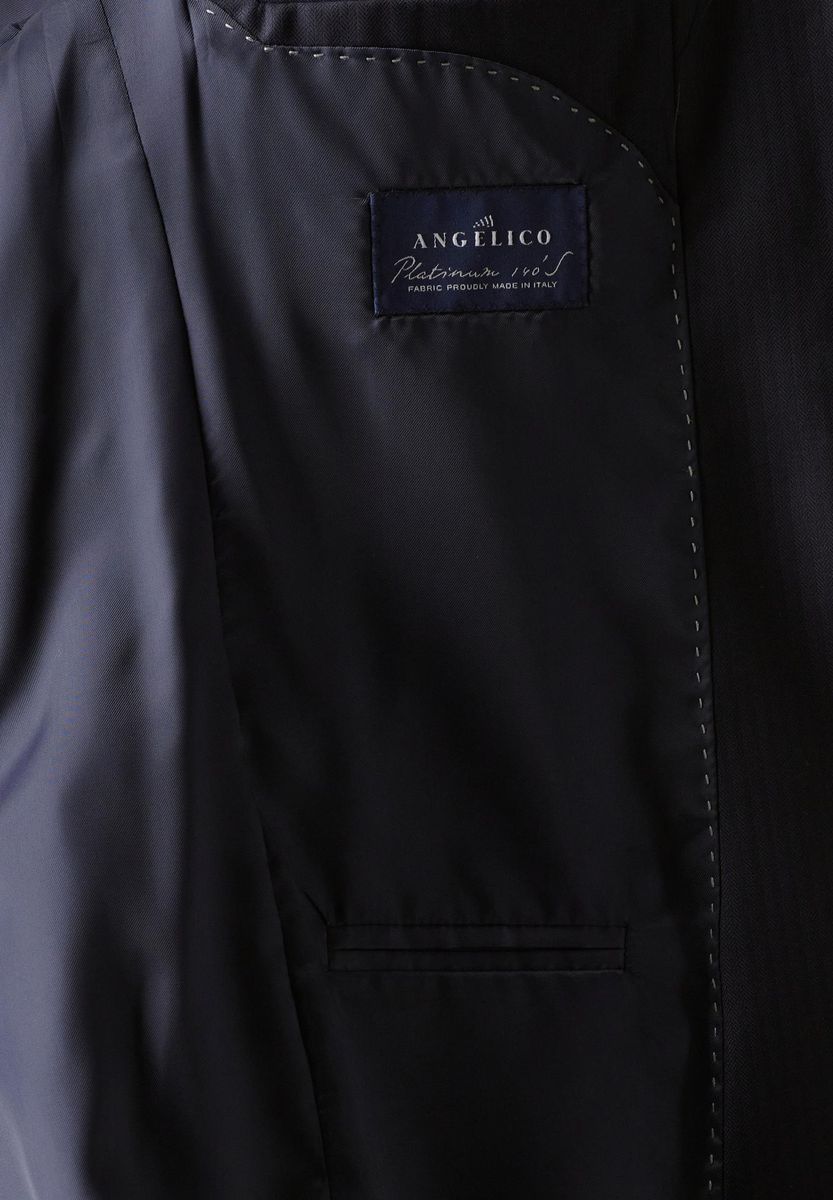 Abito blu 140s rigato custom