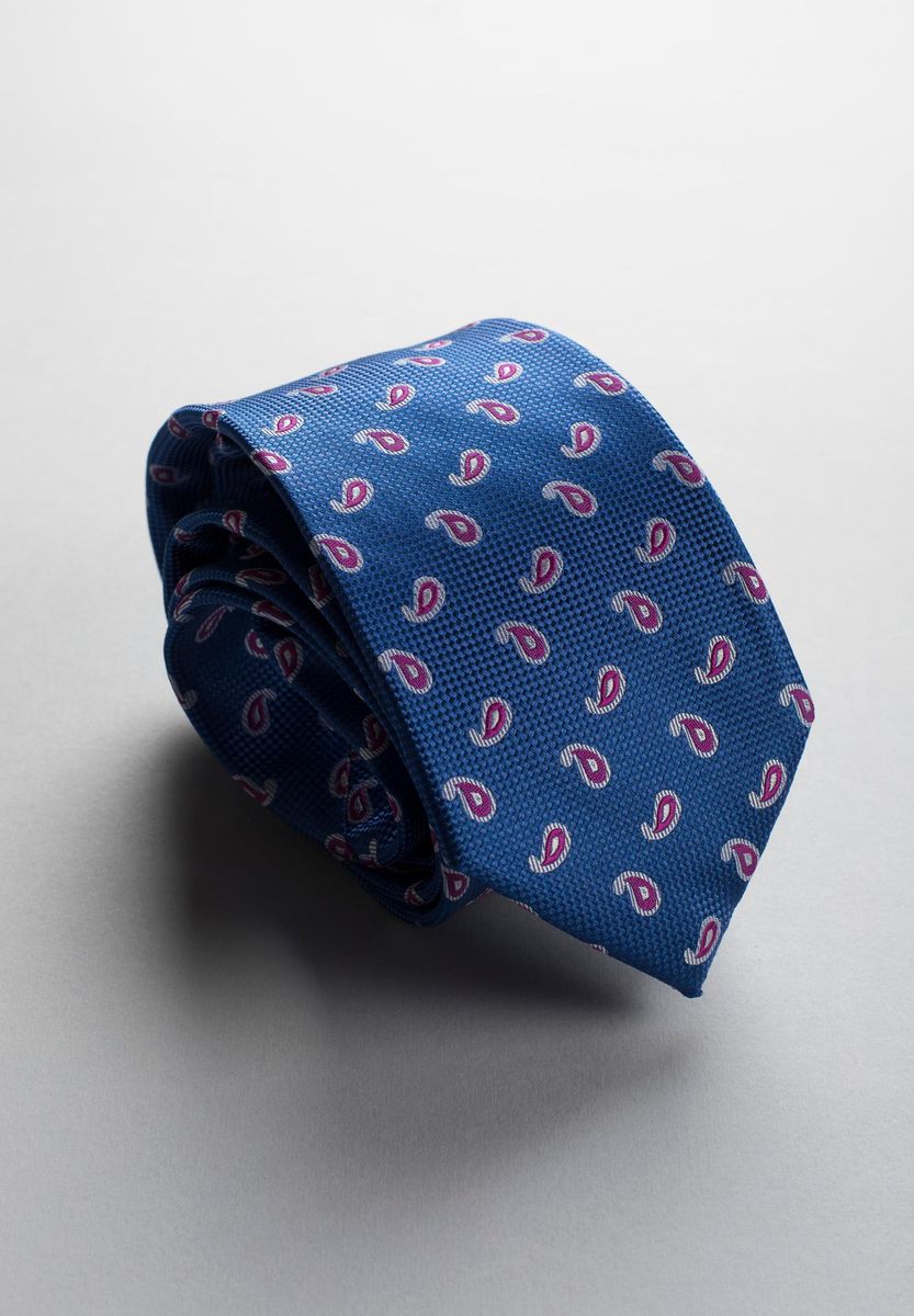 Cravatta royal gocce fuxia seta