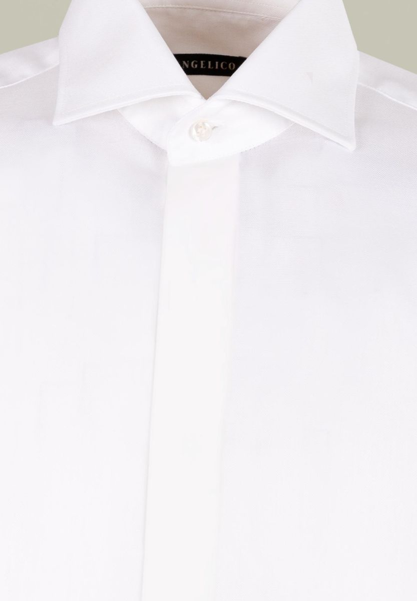 Angelico - Camicia bianca polso gemelli abbottonatura inglese - 2