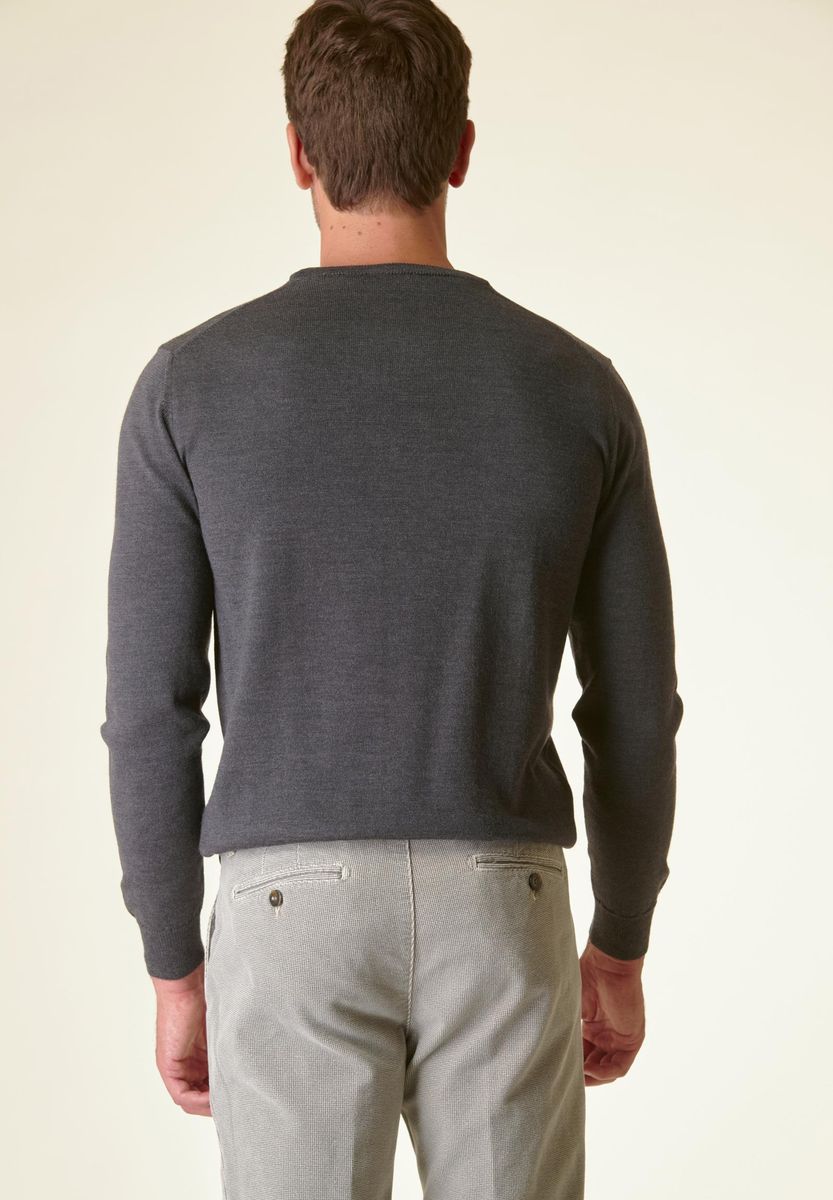 Maglia antracite merino fine LANA GATTO
