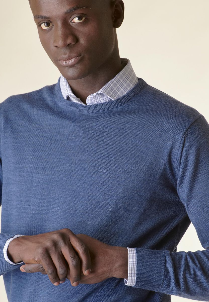 Maglia denim merino fine LANA GATTO