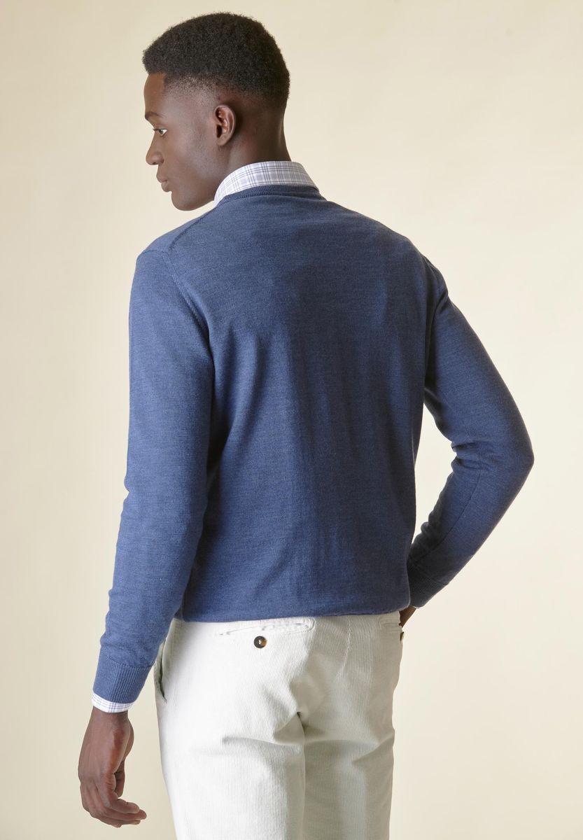 Maglia denim merino fine LANA GATTO