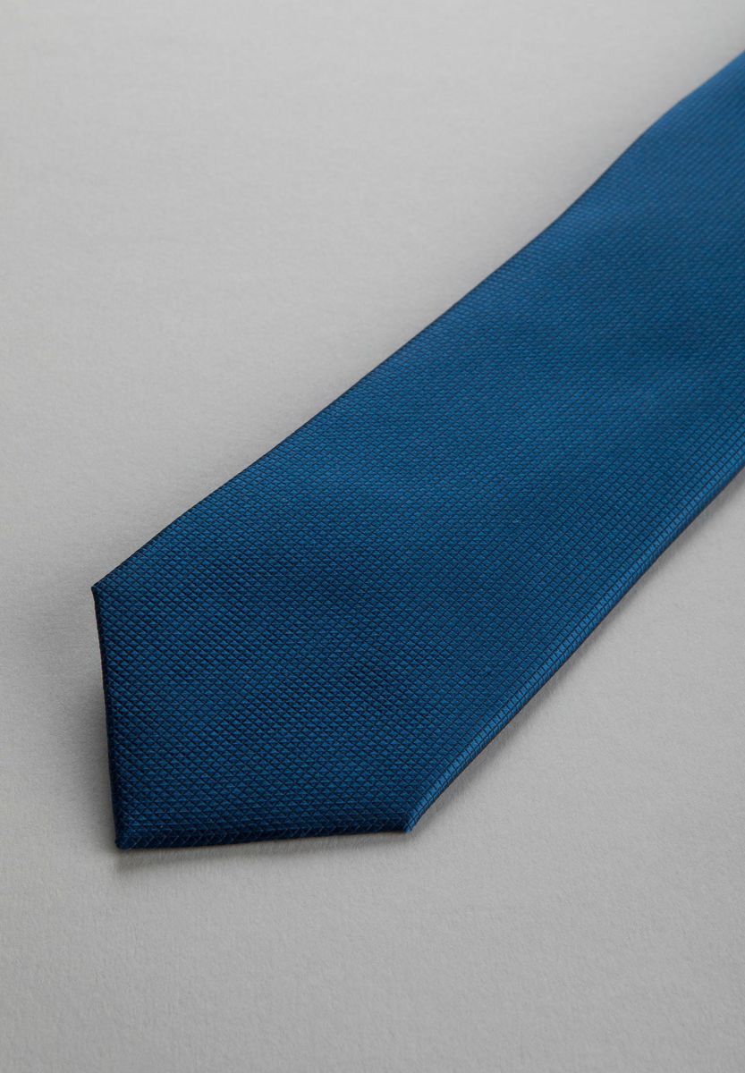 Cravatta bluette seta unita jacquard-Angelico
