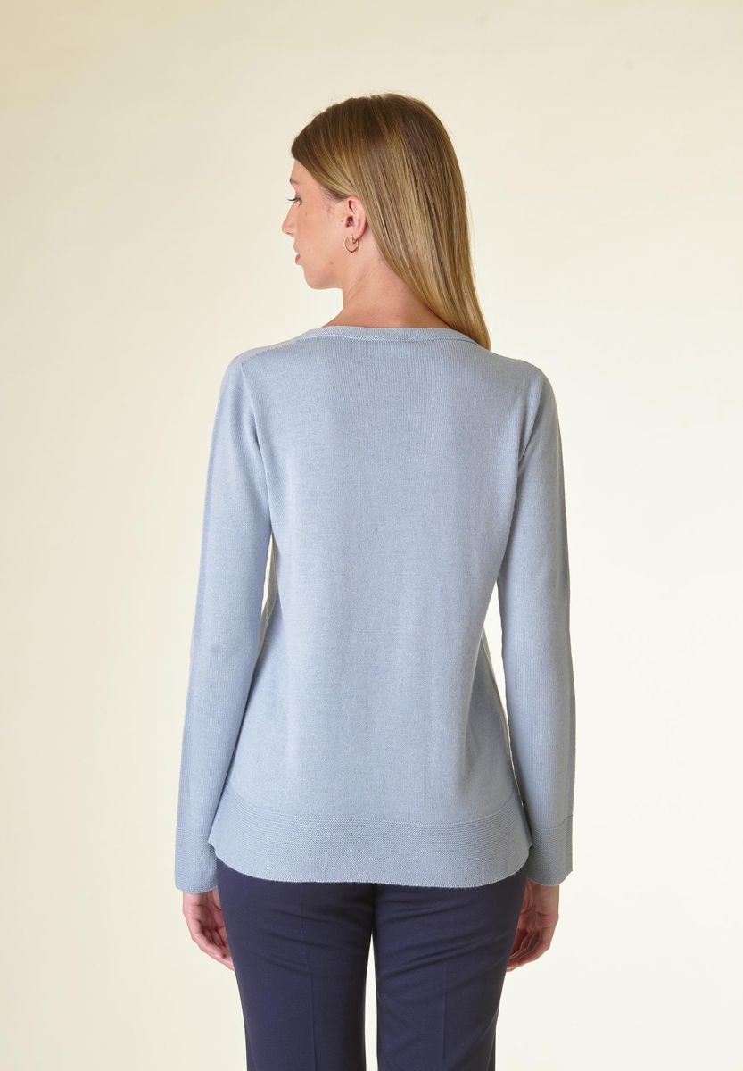 Maglia celeste taschini inseriti-Angelico