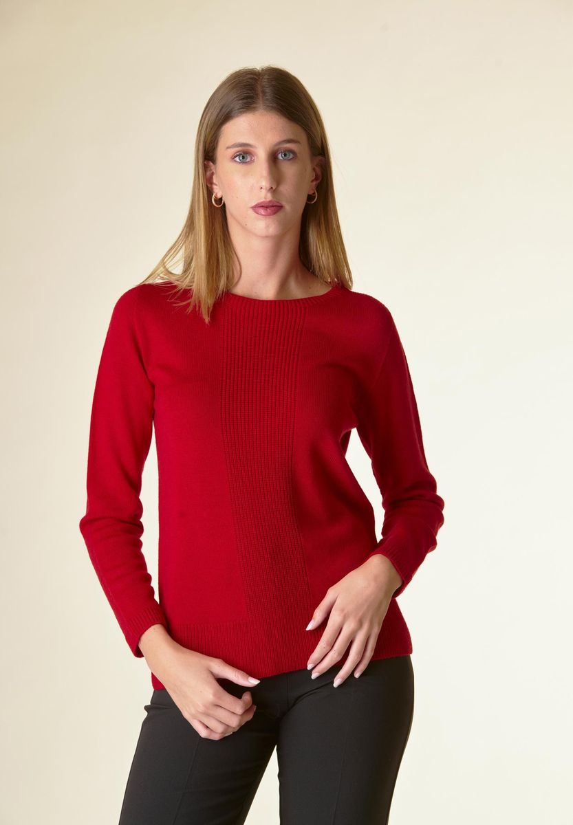 Maglia rossa motivo centrale costa Lana-Gatto Angelico 3