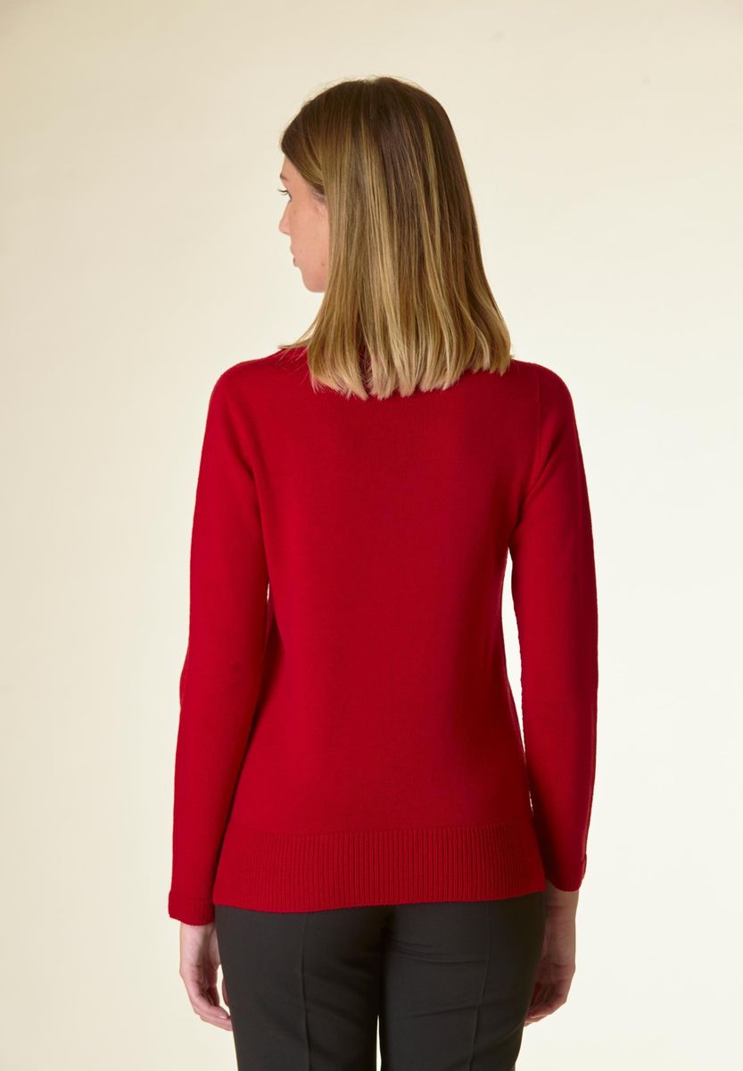 Maglia rossa motivo centrale costa Lana-Gatto