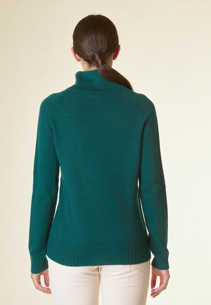 Lupetto verdone motivo trecce raglan-Angelico