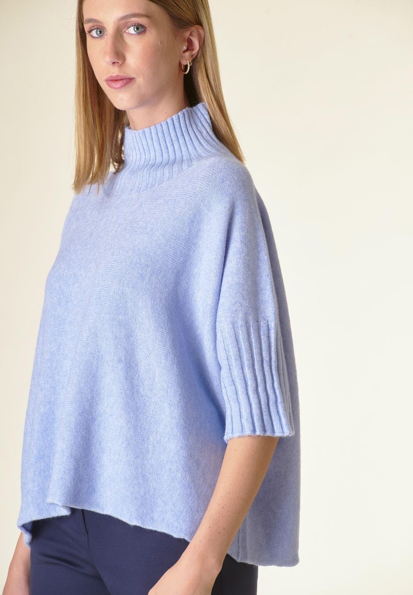 Lupetto azzurro soft sacchetto maniche 3/4