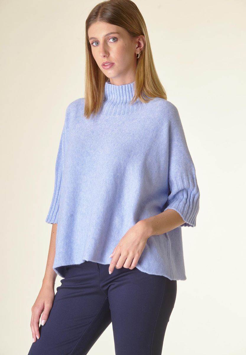 Lupetto azzurro soft sacchetto maniche 3/4