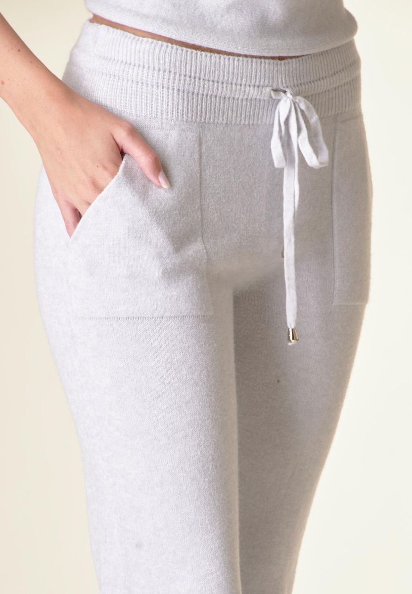 Pantalone perla maglia soft coulisse e tasconi