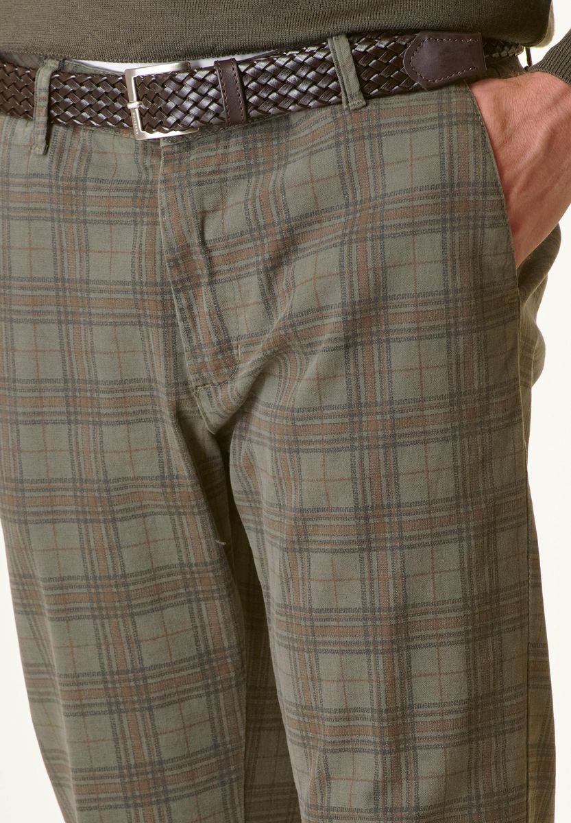 Pantalone militare Galles beige cotone slim