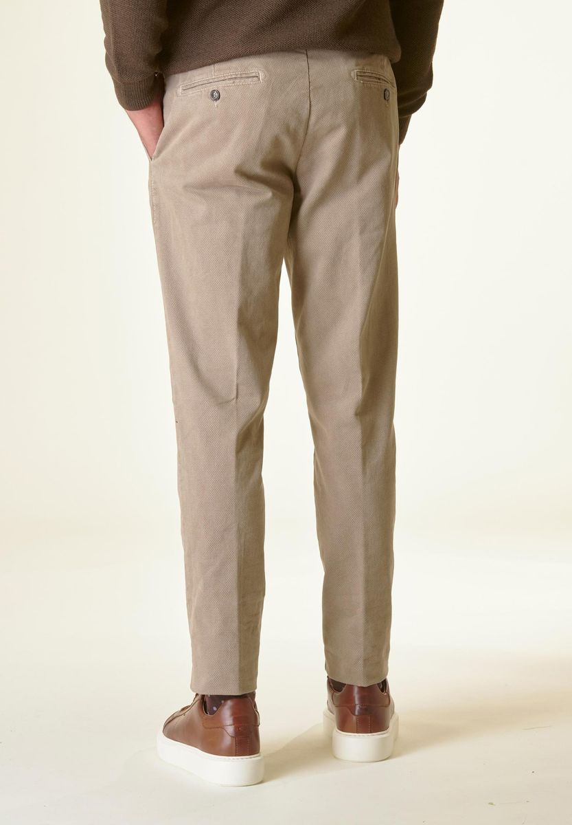 Pantalone mastice cotone micro-stampa regular-Angelico