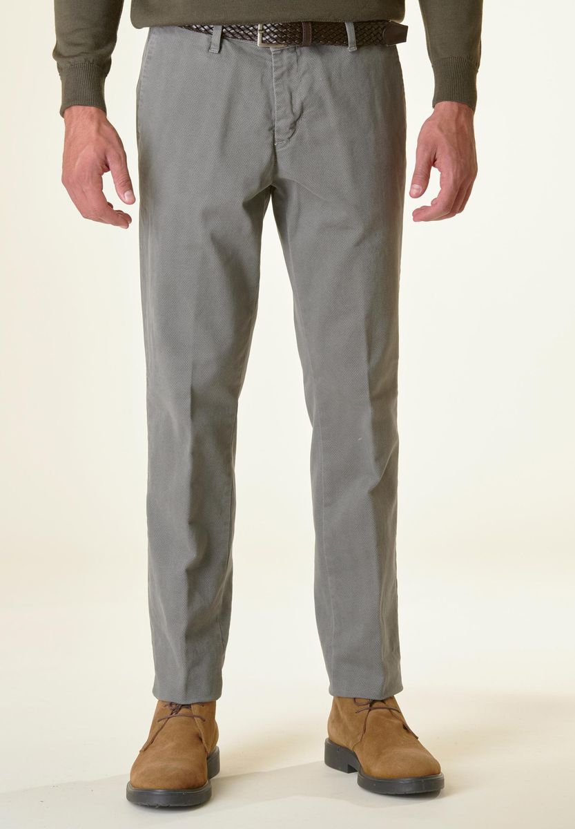 Regular micro-print cotton lead trousers Angelico 1