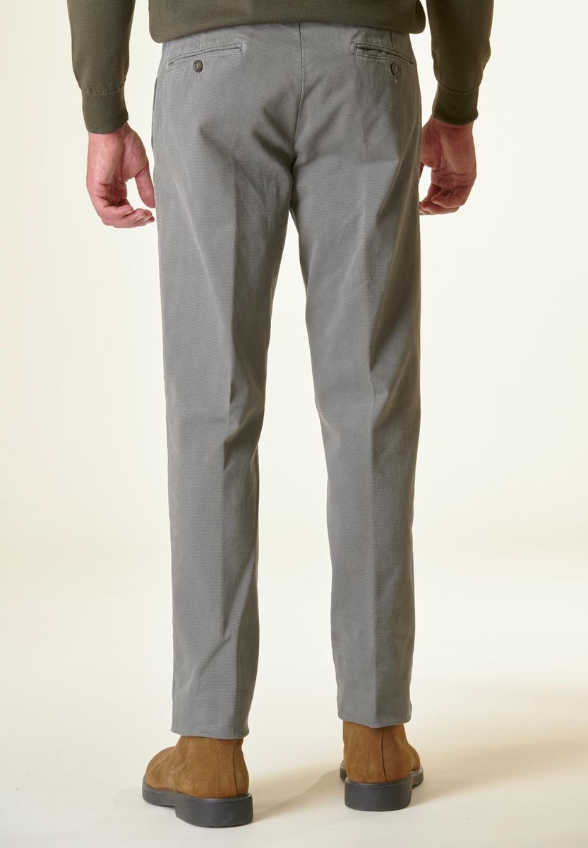Regular micro-print cotton lead trousers Angelico 3