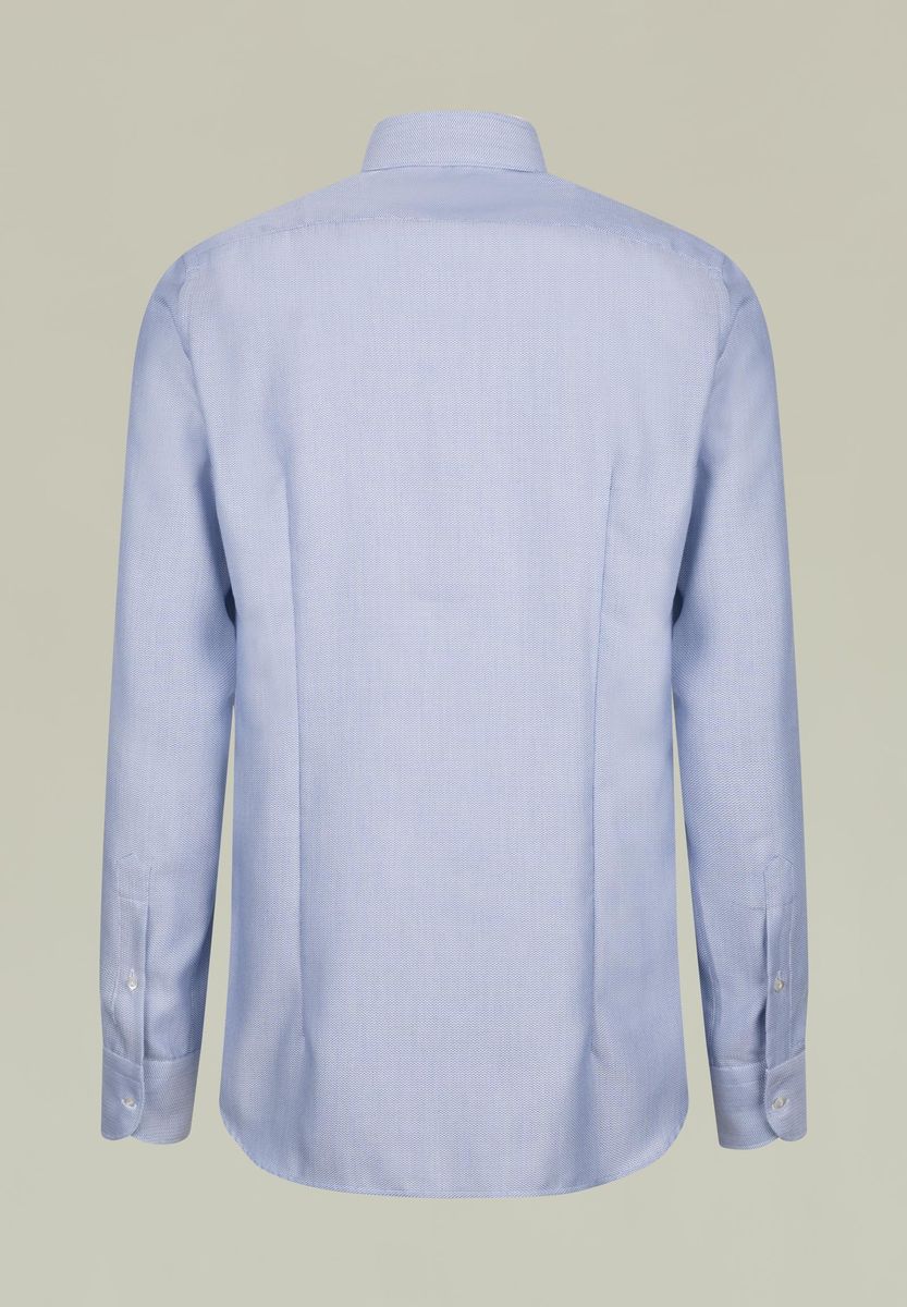 Camicia blu micro-armatura greche NO-STIRO Slim