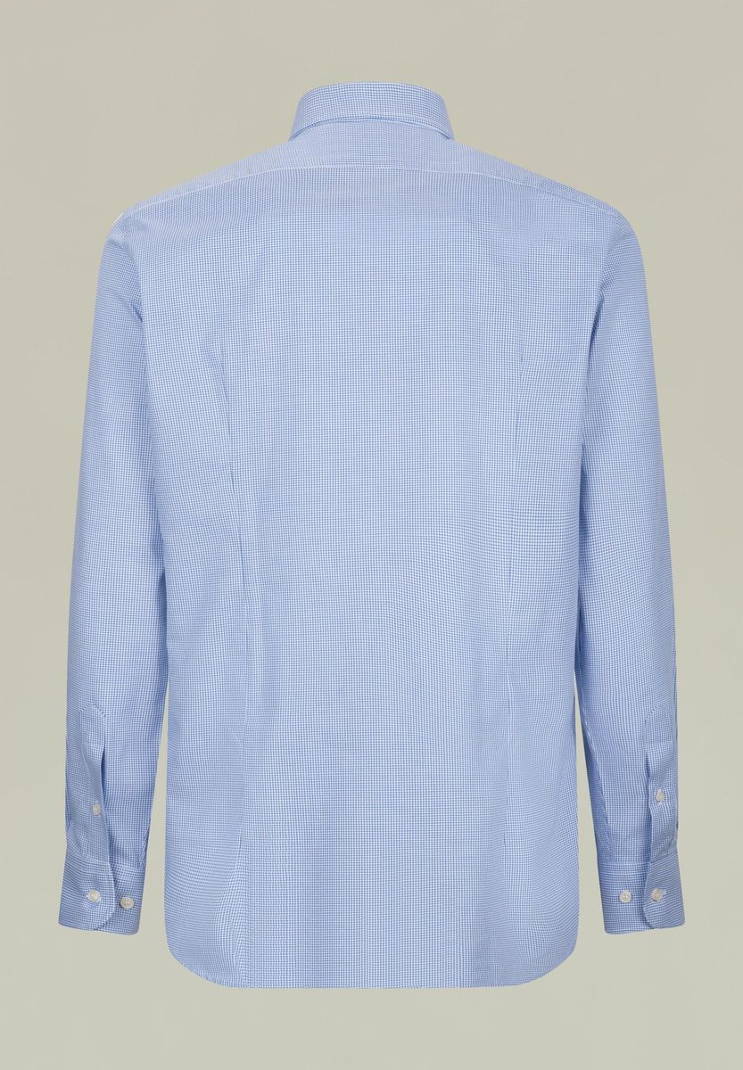 Camicia blu-bianco armatura quadretto slim