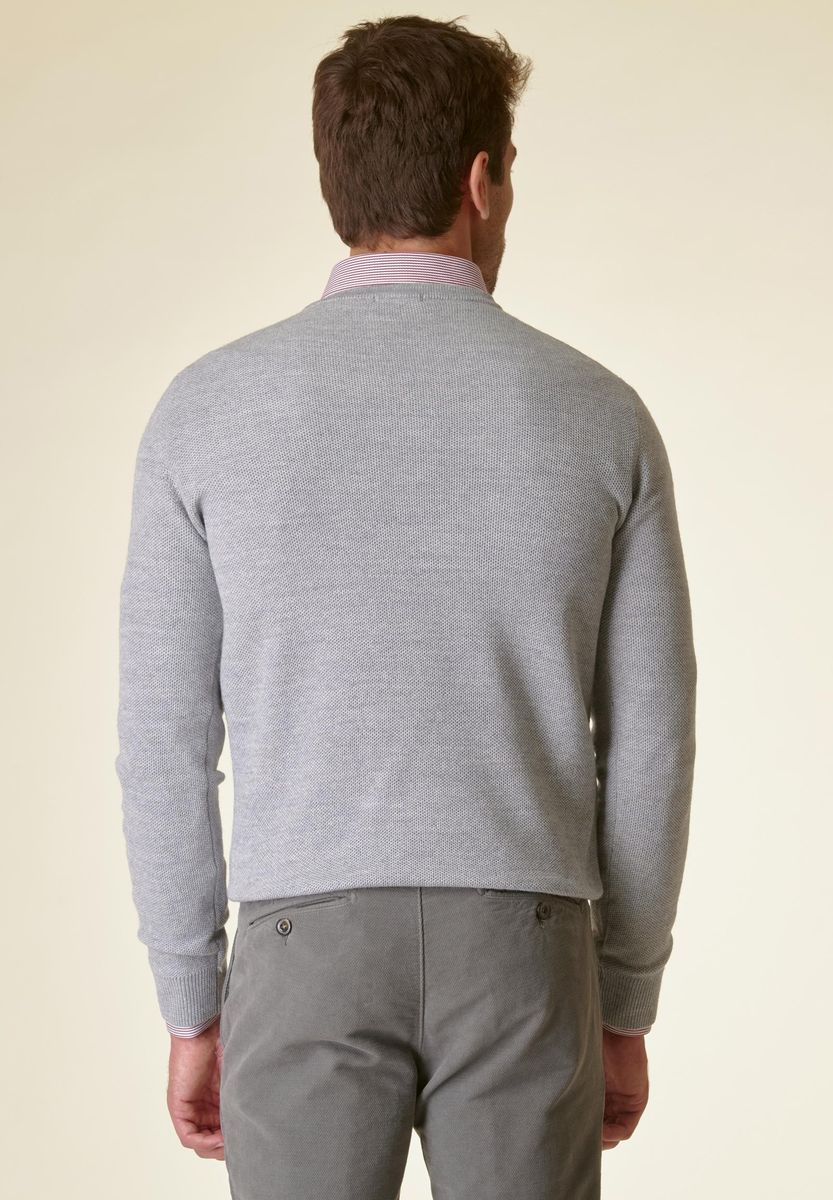 Maglia grigio chiaro grana di riso