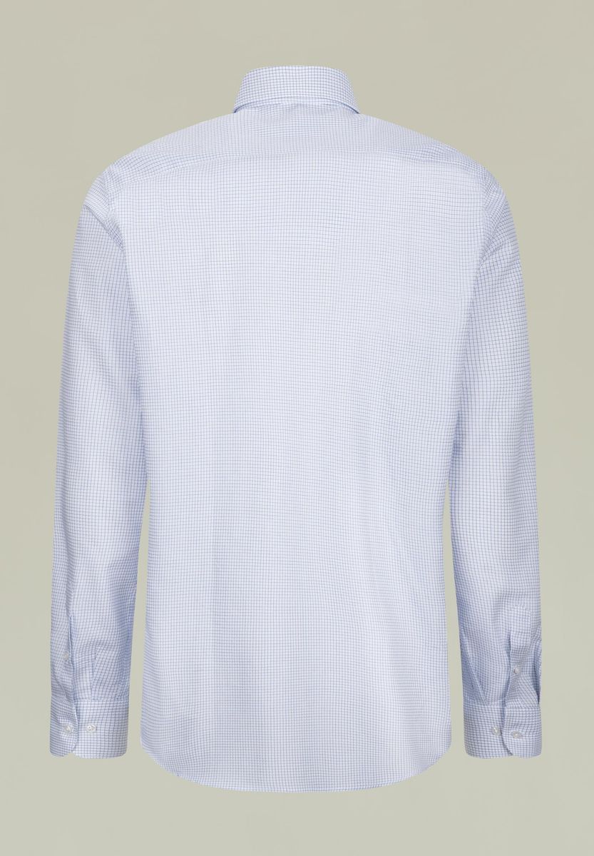Camicia bianca quadrettino blu regular fit-Angelico