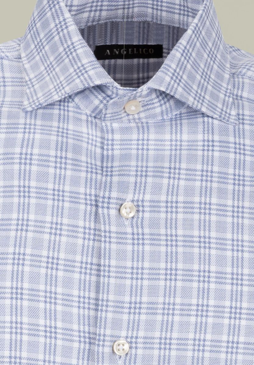 Camicia azzurra galles slim Angelico 2