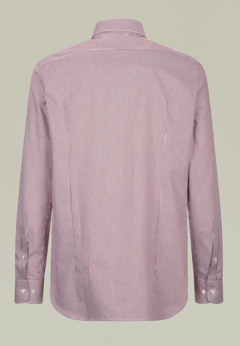 Camicia rossa-bianco rigata fine slim
