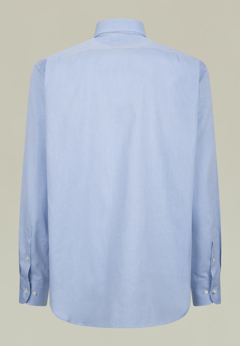Camicia azzurra micro-armatura Comoda Angelico 3
