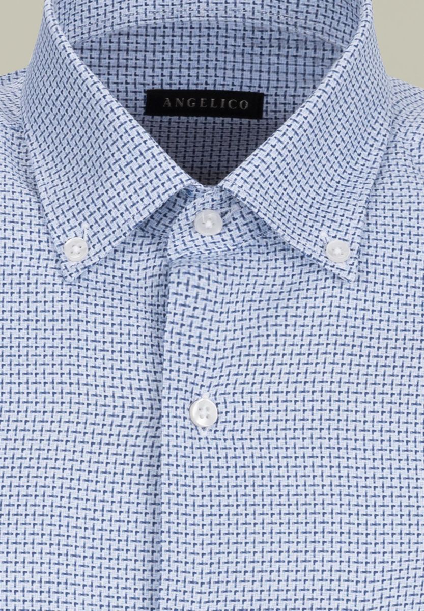 Camicia blu-azzurra stampa intreccio bd Angelico 2