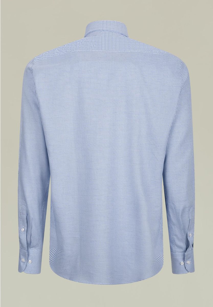 Camicia blu-azzurra stampa intreccio bd