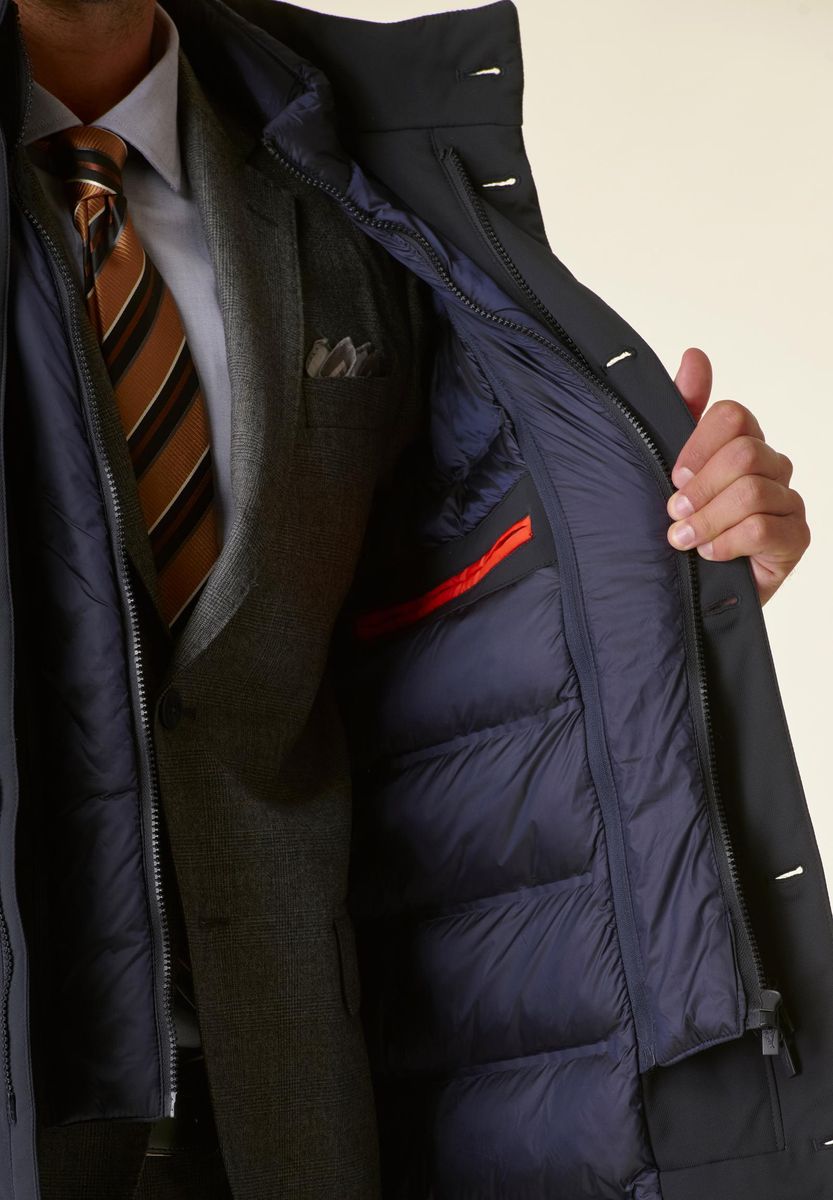Cappotto blu tecnico impermeabile