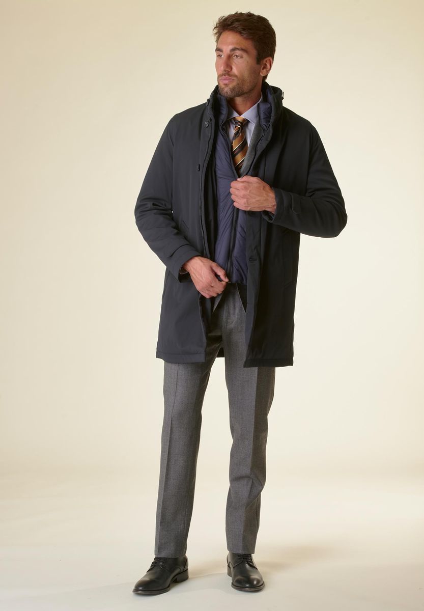 Cappotto blu tecnico impermeabile