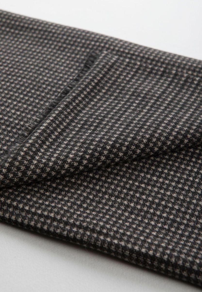 Sciarpa nera double piedpoule-righe fini