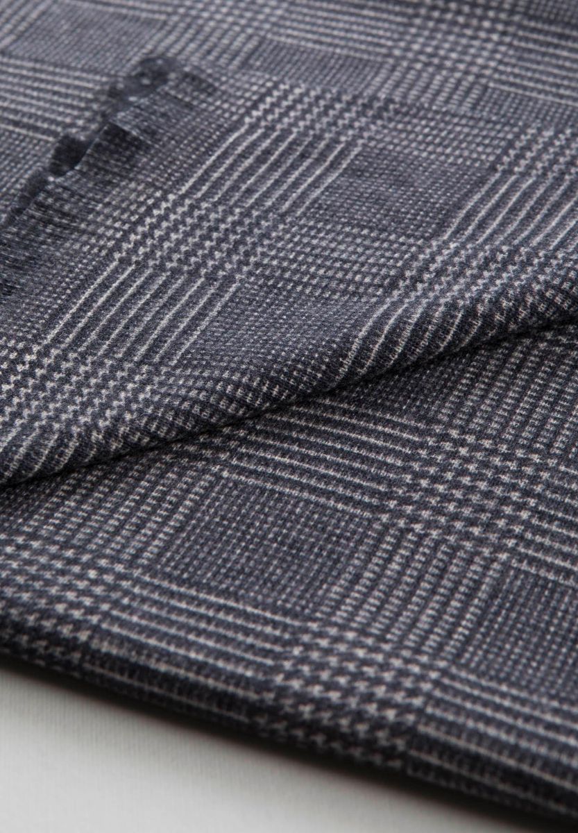 Sciarpa blu double galles-pois lana