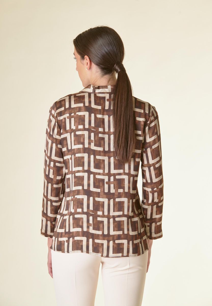 Blusa v moro-panna fantasia astratta a polo-Angelico