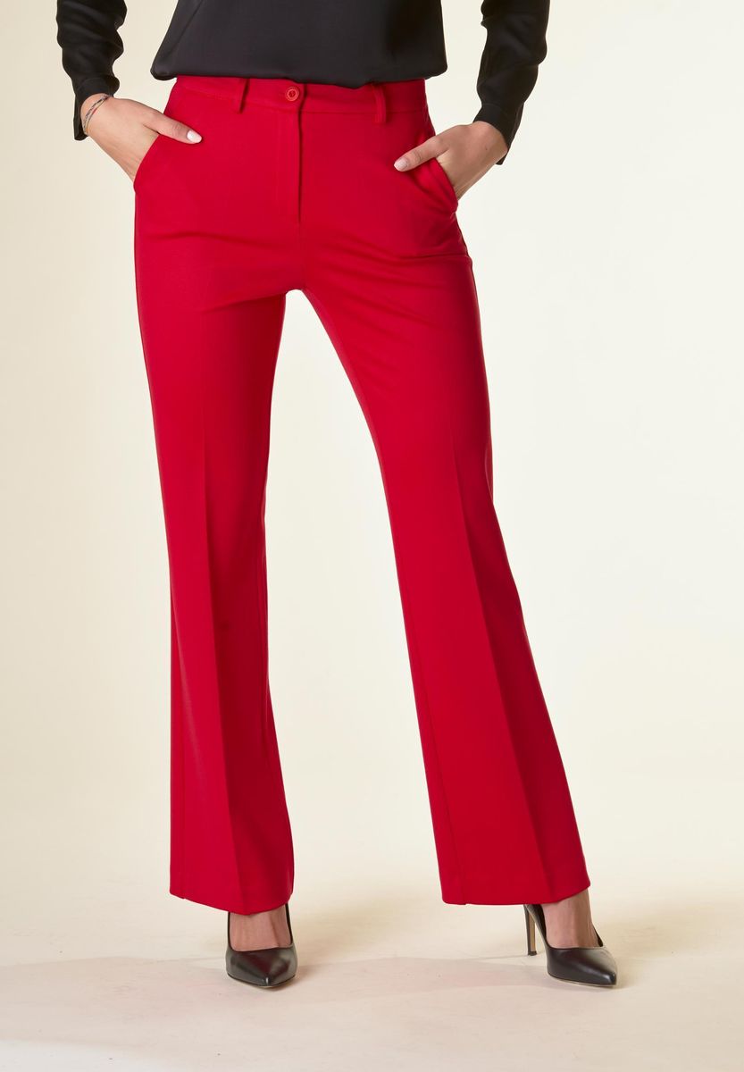 Rote Schlaghose aus Twill Angelico 1