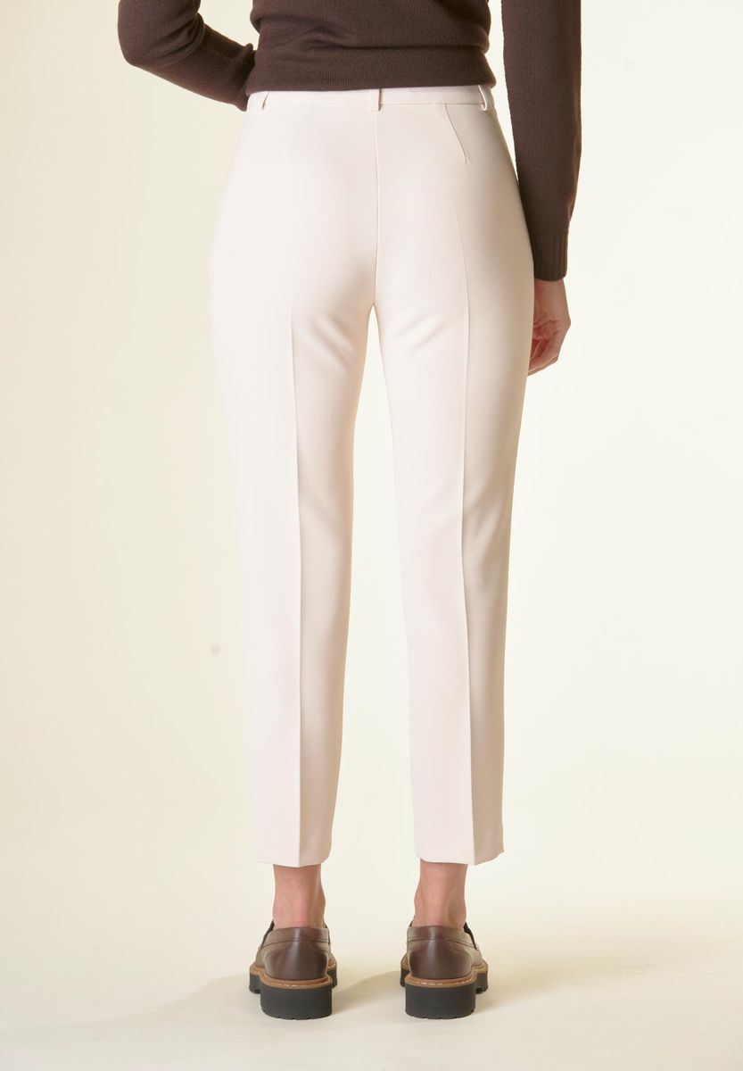 Pantalone panna crepe sigaretta-Angelico