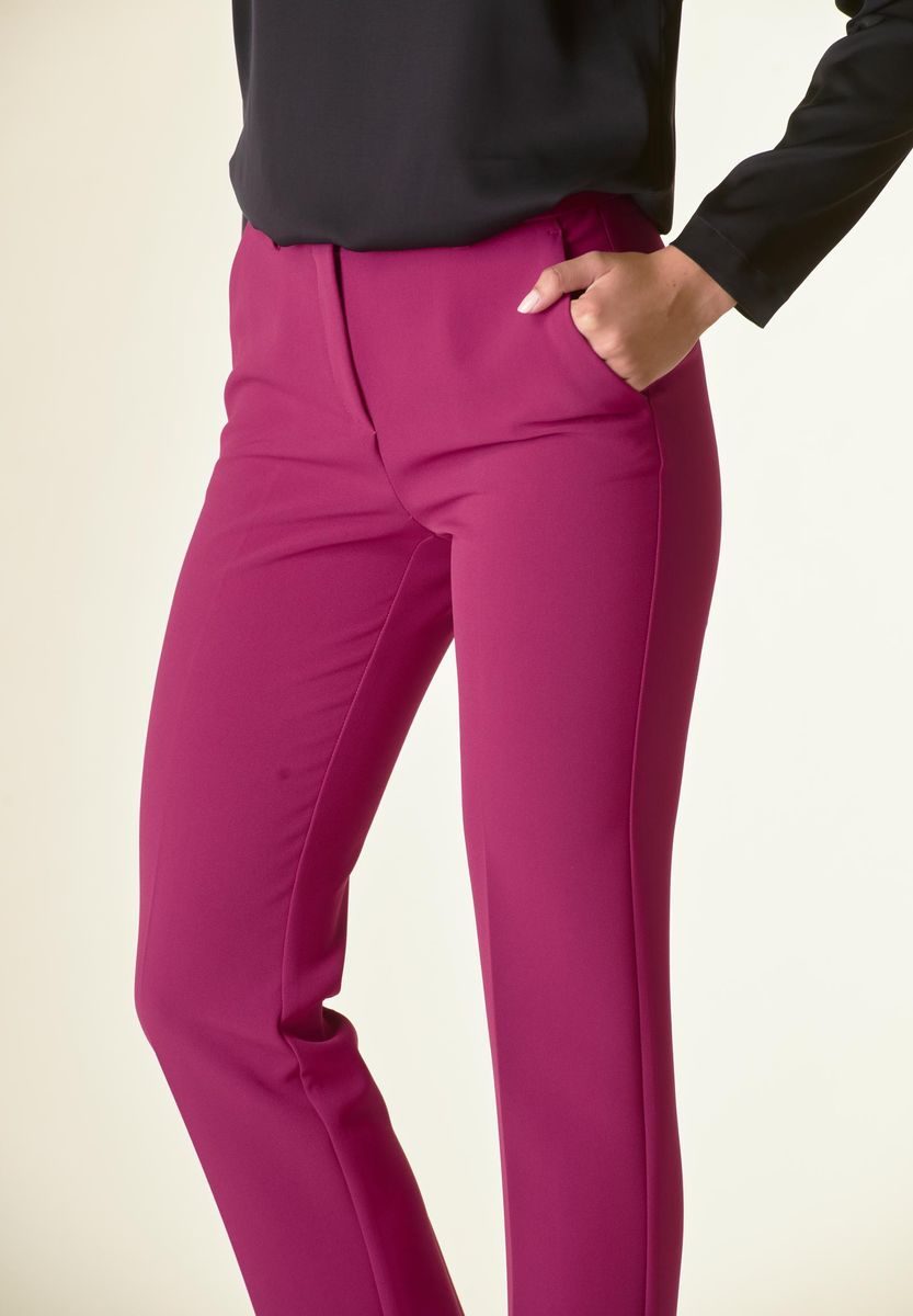 Pantalone ciclamino crepe sigaretta-Angelico