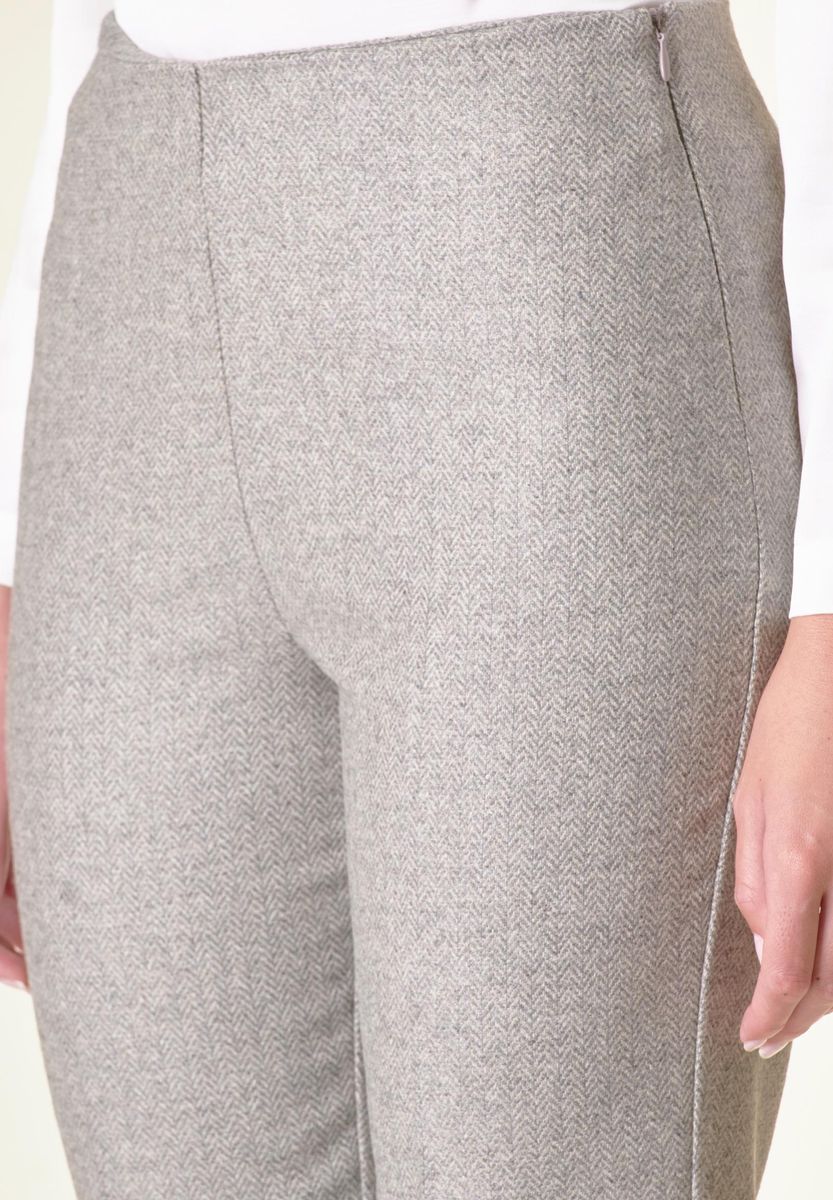 Pantalone grigio spigato sigaretta lana-Angelico