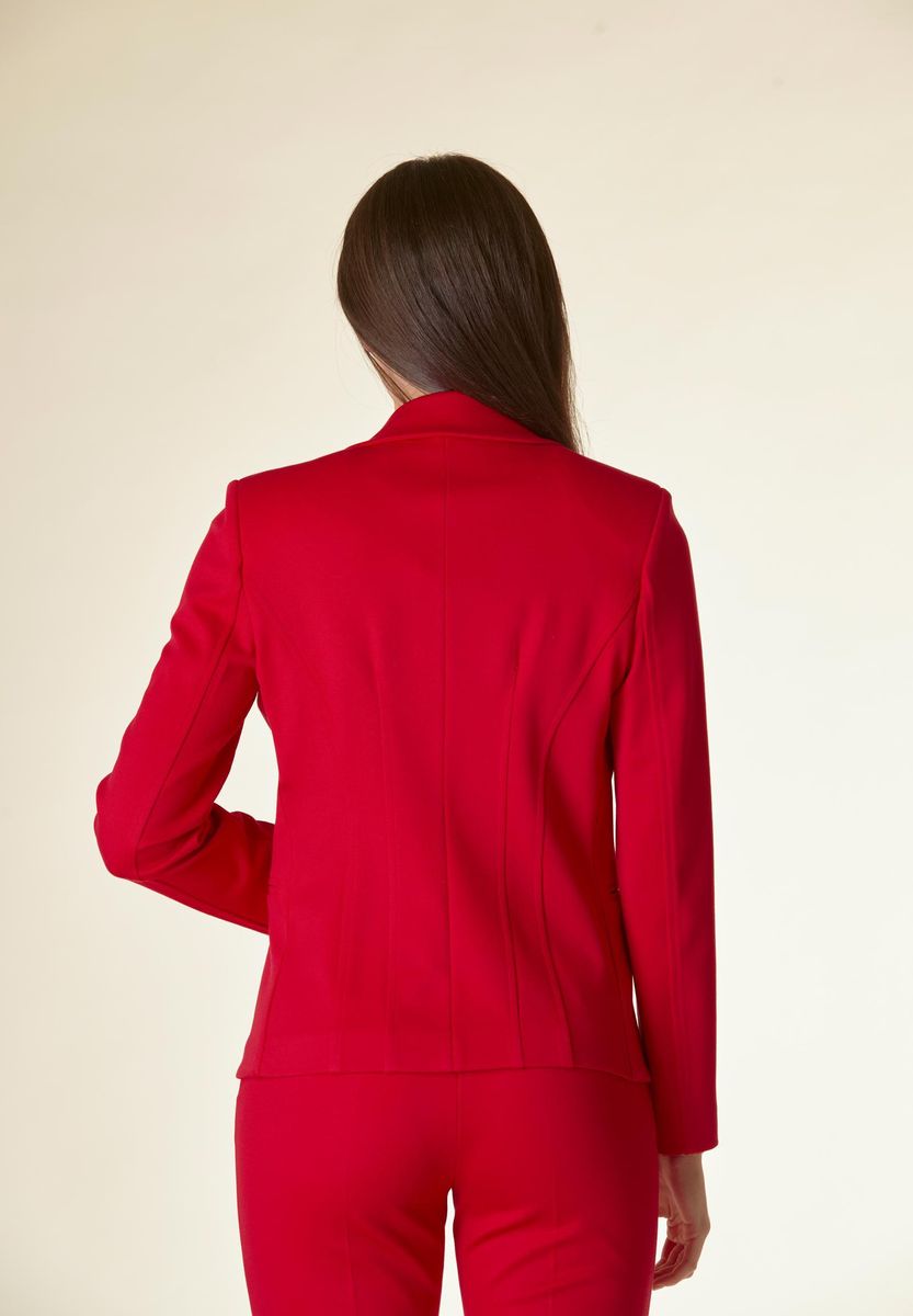 Giacca rossa 1 bottone sciancrata twill Angelico 2